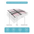 thumbnail image 5 of Pink Black Plaid Summer Quilt Set King Size, Soft Microfiber Quilted Bedding Set with 2 Pillow Shams, Farmhouse Pink Black Checkered Lightweight All Season Bedspread Coverlet for Bedroom 96"x106", 5 of 6