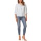 thumbnail image 2 of INSPIRAR CHIC Blusa Bohemia para Mujeres con Estampado Floral, Cuello con Cinta, Manga 3/4, Tops Casual S Blanco Azul, 2 of 6