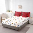 thumbnail image 4 of YST 7 Piece Bed in a Bag Queen Size Comforter Set Halloween Bedding Set,Black Red Halloween Bat Reversible Design Bed Set,Cartoon Halloween Comforter with Sheet Set,All Season, 4 of 5