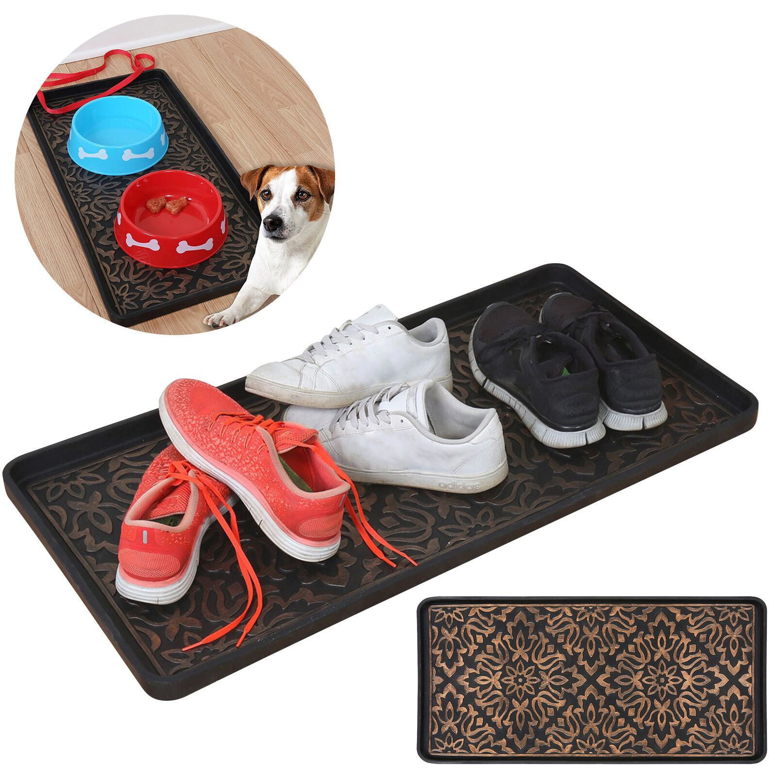 Envelor Home and Garden Rubber Snow Boot Tray All Weather Shoe Tray in