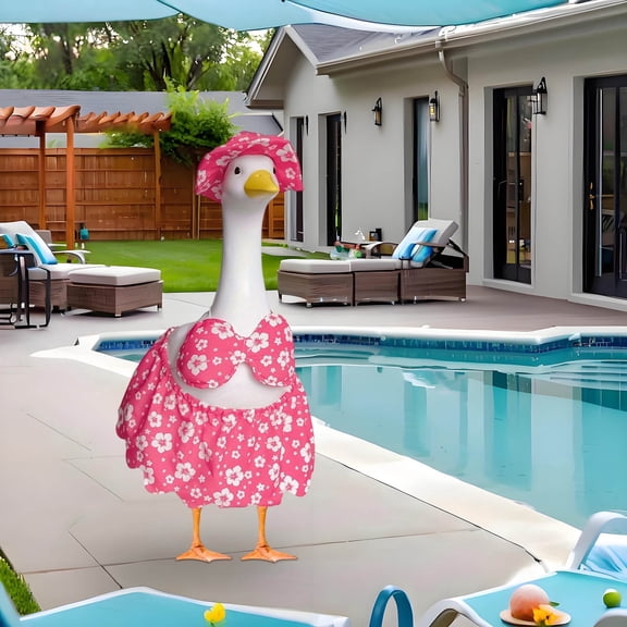 Sruoe Porch Goose Outfits, 23" Porch Goose Clothes for Lawn Yard and Patio Decoration, Lawn Goose Clothing for Cement Goose Lawn Goose Outfit, Garden Goose Costume