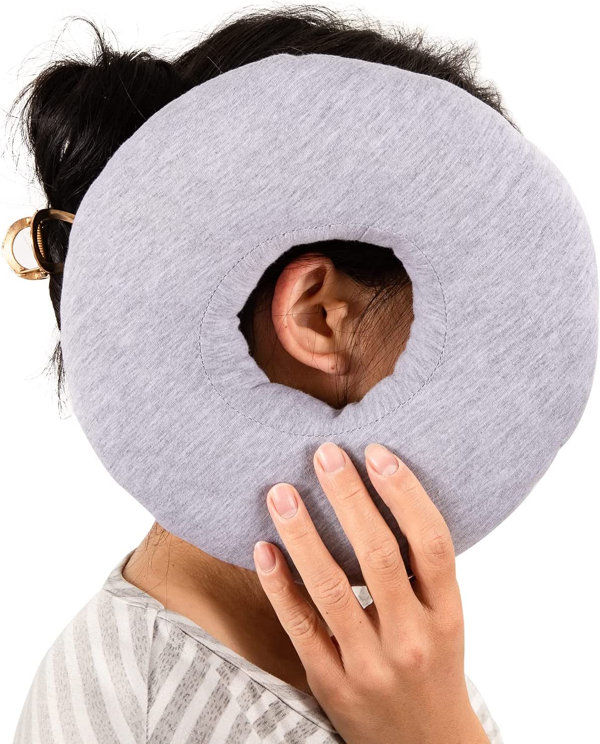 Qchengsan Piercing Pillow Ear Pillows for Side Sleepers with Hole