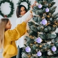 thumbnail image 5 of Coollooc Christmas Balls, 6 inch Christmas Ornaments, Decorative Hanging Decorations, Quality Plastic, Shaped Pendant Appearance, Suitable for Tree Ornaments, Windows, Wedding Parties(Purple), 5 of 7