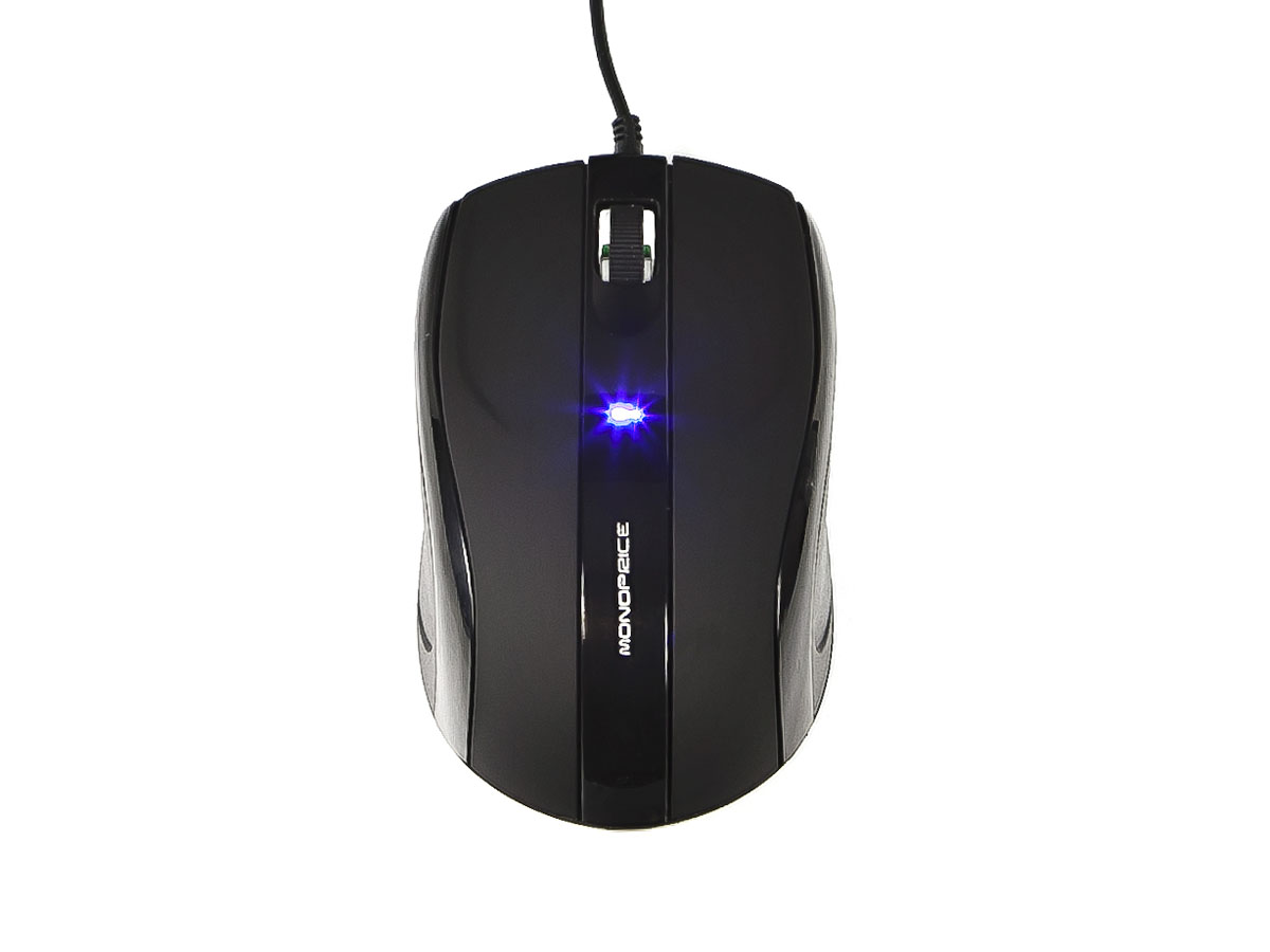 Monoprice Soft Touch 3-Button Optical Mouse - Black ...