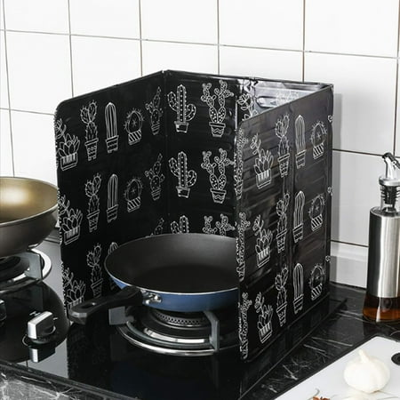 

Fairnull Aluminum Foil Kitchen Cooking Oil Splash Guard Gas Stove Heat Burn Proof Board