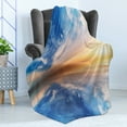 thumbnail image 4 of Nature Soft Flannel Fleece Blanket, Dreamy Sky Background with Backward Deepening Clouds Route Summer Serenity Concept, Cozy Plush for Indoor and Outdoor Use, 60" x 80", Orange Blue, by Ambesonne, 4 of 5