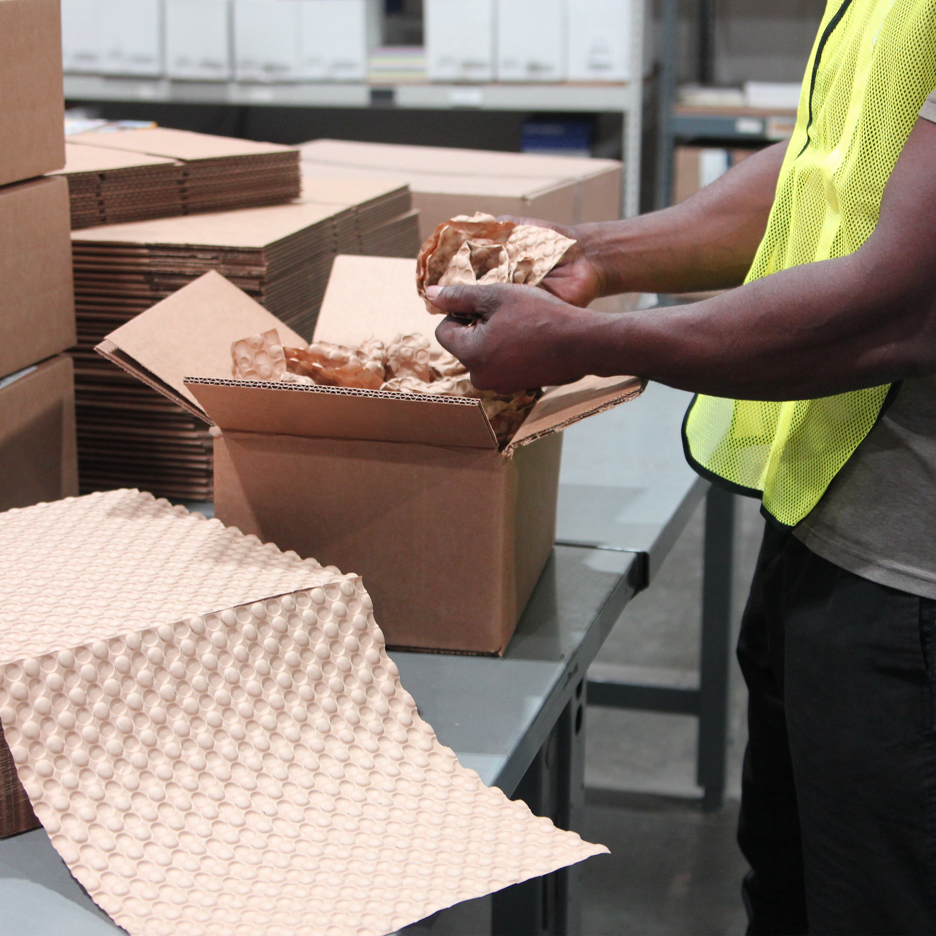 Elementree Paper Bubble Wrap Sheets for Packing, Moving, & Shipping - 84-Carton Pallet (21,000 Sheets) - 12" x 12" - Kraft Bubble Paper - Recyclable Cushioning Wrap - Made in the USA (01913PAL)