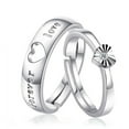 thumbnail image 2 of 1 Pair Couple Ring Creative Adjustable Finger Ring Promise Ring Wedding Ring, 2 of 10