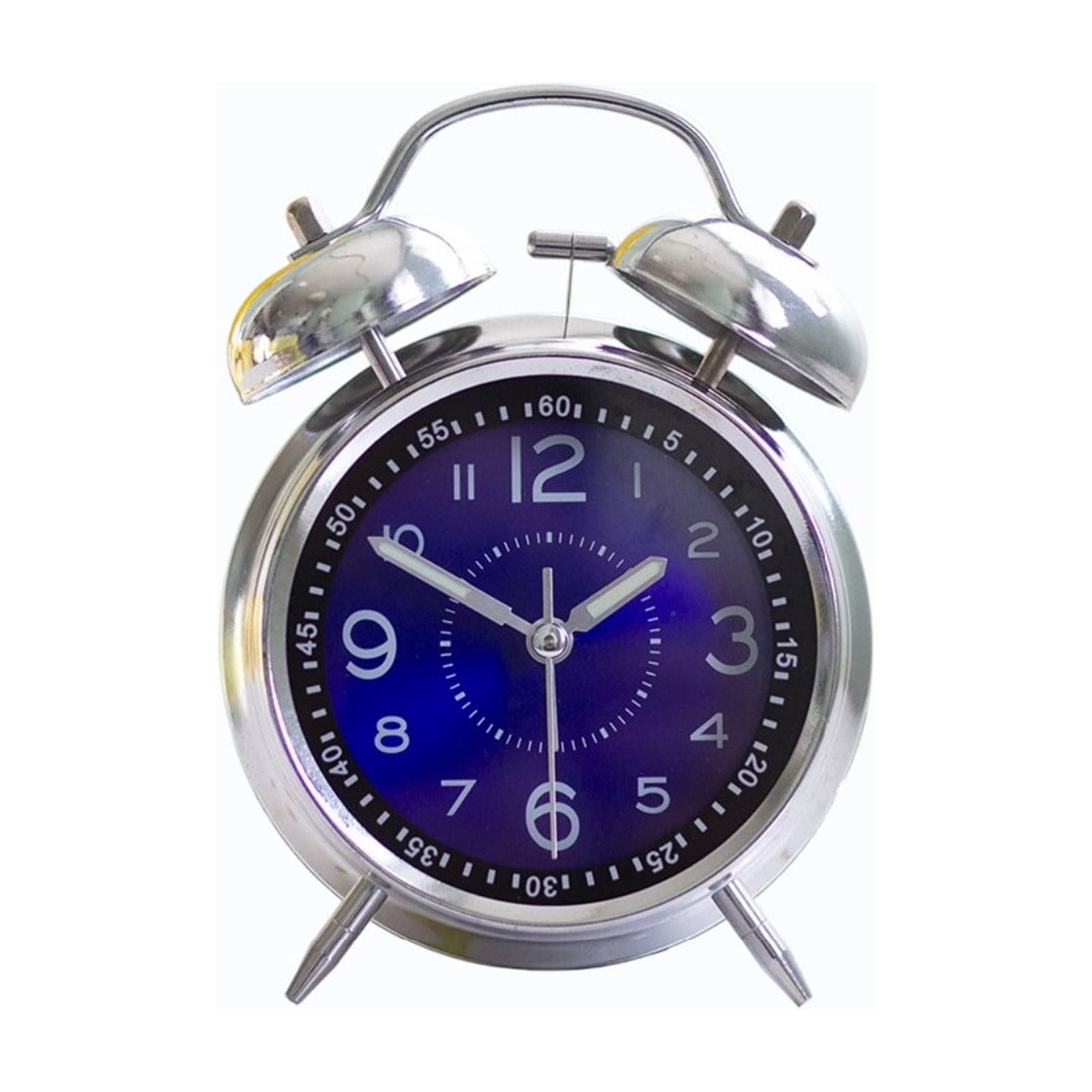 Tunhigl Retro Metal Twin Bell Alarm Clock, Silent Non-Ticking with Night Visible Dial & Loud Wake-Up Sound, 4 Colors