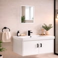 thumbnail image 4 of Ilios Innova | Espejo para Lavamanos con Marco Blanco, Diseño Minimalista y Montaje en Pared para Baño o Recámara, 4 of 9