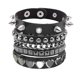 thumbnail image 3 of Pulsera punk,Pulseras góticas de cuero sintético para mujeres y hombres,Juego de 3 pulseras con remaches punk de 22 cm de largo,Conjunto de pulseras anchas de punk rock,regalo de, 3 of 9