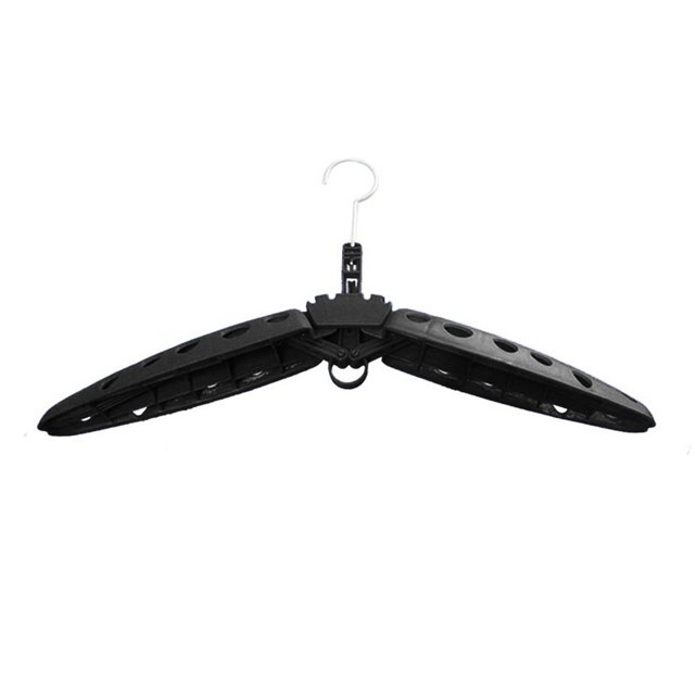 Percha plegable para traje de neopreno, soporte para esnórquel, buceo, secado de traje seco (negro)