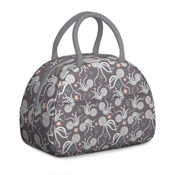Insulated Lunch Bag Women, Reusable Cute Octopuses Sea Ocean Animal Octopus Tote Lunch Box, Leakproof Cooler Lunch Bags for Work Office Travel Picnic