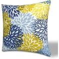 thumbnail image 2 of Set of 2 Spring Floral Throw Pillow Covers 18X18 in Yellow Navy Chrysanthemum Decorative Throw Pillows Home Decor Pillowcase Linen Square Cushion Cover for Living Room Bedroom Bed Outdoor, 2 of 6