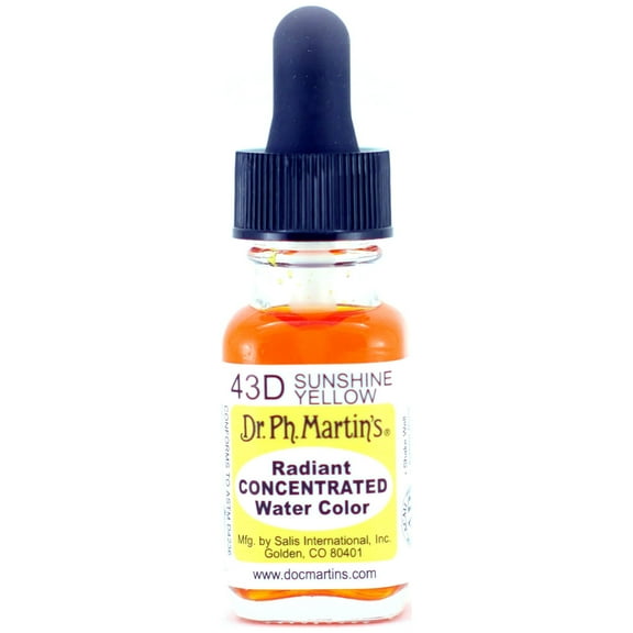 Dr. Ph. Martin's Radiant Concentrated Water Color, 0.5 oz, Sunshine Yellow (43D)