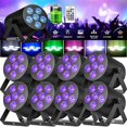 thumbnail image 1 of LED Stage Lights,Rechargeable RGBWA+UV DJ Par Lights, 6x10W UpLights W/ DMX/Remote Control for Parties Wedding Events Concert,6Pcs, 1 of 7