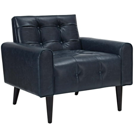 Contemporary Lounge Chair Modern Contemporary Urban Design Living Lounge Room Accent Chair, Blue, Faux Leather ()