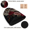 thumbnail image 5 of joogoo Wolf and Roses Flower Beanie Hats Men Women Cuffed Skull Cap Winter Warm Knit Thick Beanies, 5 of 7