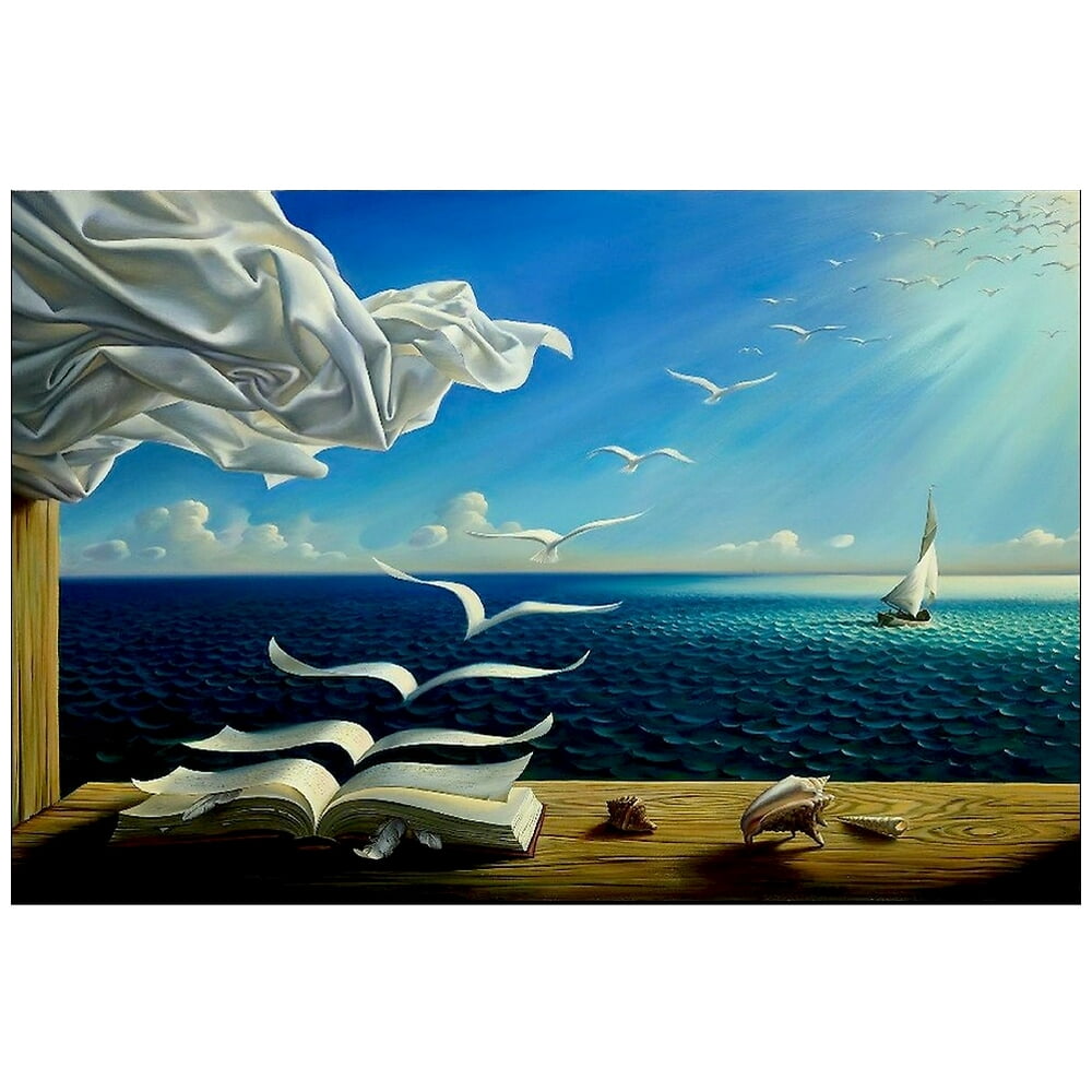 Salvador Dali Wall Art Dalí Wave Book Framed Painting Canvas Art For