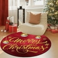 thumbnail image 4 of HYLLai Christmas Round Doormat 23.6x23.6 Inch - Snowflake and Tree Pattern Non-Slip Mat for Holiday Home Decor, Indoor and Outdoor Use (B), 4 of 6