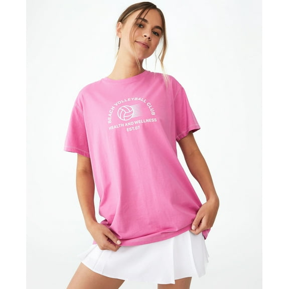 Cotton On Body Womens Active Organic T-Shirt Frangipani Pink And Bhwc XS