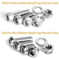 thumbnail image 5 of VIGRUE 304 Stainless Steel Screws and Nuts, M3 M4 M5 M6 Hex Socket Head Cap Screws Assortment Set Kit with Storage Box (520 Pcs Hex Button Head Cap Screws Nuts), 5 of 7