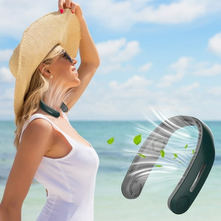 

lulshou Portable Neck Fan Clearance Portable Neck Fans Bladeless Neck Fans Rechargeable Wearable Personal Fan USB Hanging Neck Fans Strong Leafless Hand Free Fan Gift for Outdoor Camping