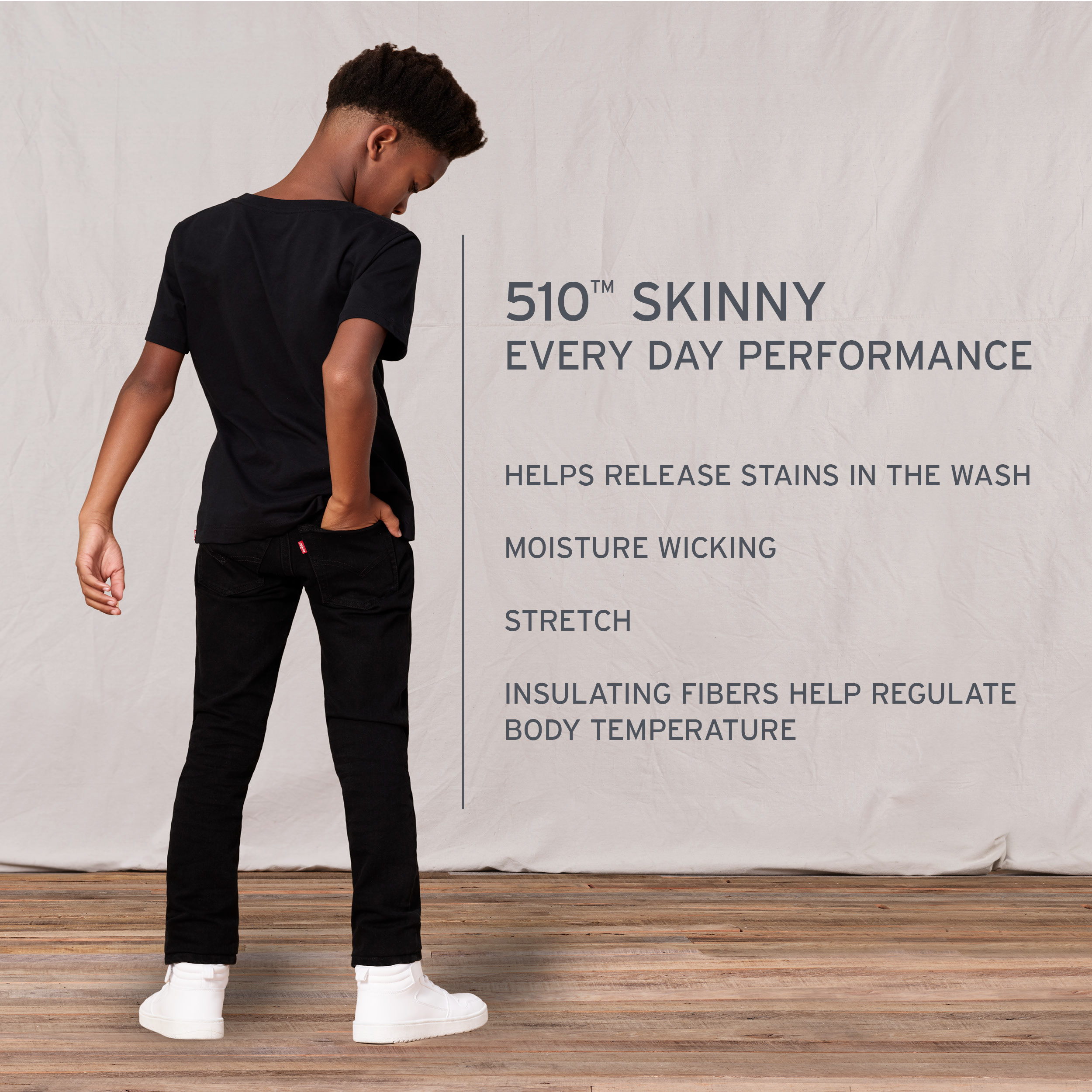 Levi's Boys' 510 Skinny Fit Performance Jeans, Sizes 4-20 - image 4 of 9