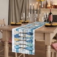 thumbnail image 2 of Lake Paddle Striped 90 Inch Table Runner, Watercolor Vintage Wood Grain Farmhouse Dresser Scarf Cotton & Linen Tablerunner for Dining/Kitchen Island/Holiday Party Décor 13" x 90", 2 of 9