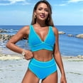thumbnail image 4 of Traje de Baño Deportivo de Dos Piezas para Mujer, Bikini Azul , Talla L, 4 of 9