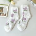 thumbnail image 7 of Zhengup 5 Pair Women Fuzzy Socks Cottagecore Thick Slipper Socks Cute Fluffy Long Socks Winter Warm Preppy Socks, 7 of 7