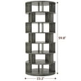 thumbnail image 2 of 7-Tier Spinning Shoe Rack Tower, Homieasy 360 Revolving Shoe Rack Organizer for Closet, Display Lazy Susan ,Storage Carousel, Vertical MDF Handbag Rotate Shoes Closet Organization,Gray Oak, 2 of 9