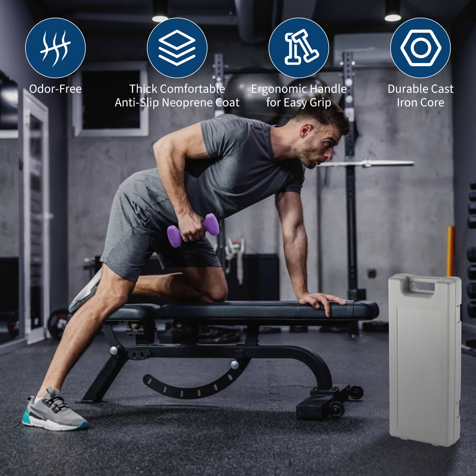 Shininglove Dumbbell Weights Set – 3-Pair PVC Coated Hex Dumbbells (1+2+3 lbs) – Non-Slip Workout Dumbbells for Women & Men – Home Gym Strength Training with Storage Case