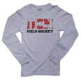 thumbnail image 1 of Denmark Field Hockey - Olympic Games - Rio - Flag Men's Long Sleeve Grey T-Shirt, 1 of 2