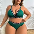 thumbnail image 7 of Levmjia Womens Lace Lingerie Set Plus Size Bow Wireless Solid Color Adjustable Spaghetti Strap V Neck Bra And High Waist Panty Suit Honeymoon Bedroom, 7 of 7