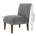 thumbnail image 2 of Gray Modern Accent Chair, Armless Lounge Chair with Tufted Upholstery & Wood Legs, Fabric Side Chair for Living Room, Bedroom, Makeup Vanity, Patio, Pin Back Design, 2 of 7