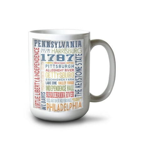 

15 fl oz Ceramic Mug Pennsylvania Rustic Typography Dishwasher & Microwave Safe