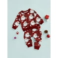 thumbnail image 3 of TSEXIEFOOFU Boys Girls Christmas Pants Set Santa Claus/Snowman Print T-shirt with Elastic Waist Pants, 3 of 8