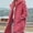 Rose Red, variant on Women's Winter Single Breasted Mid-Length Coat with Hood Casual Trench Coat Jacket with Pockets
