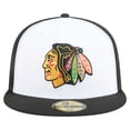 thumbnail image 2 of Men's New Era White/Black Chicago Blackhawks Repeat Two-Tone 59FIFTY Fitted Hat, 2 of 5