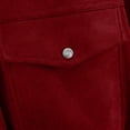 thumbnail image 3 of Bomber Jacket Women Wool Blend Cropped Lapel Long Sleeve Zipper Jacket Outerwear with Flap Pockets Fall Winter Casual Office,Red,S, 3 of 8