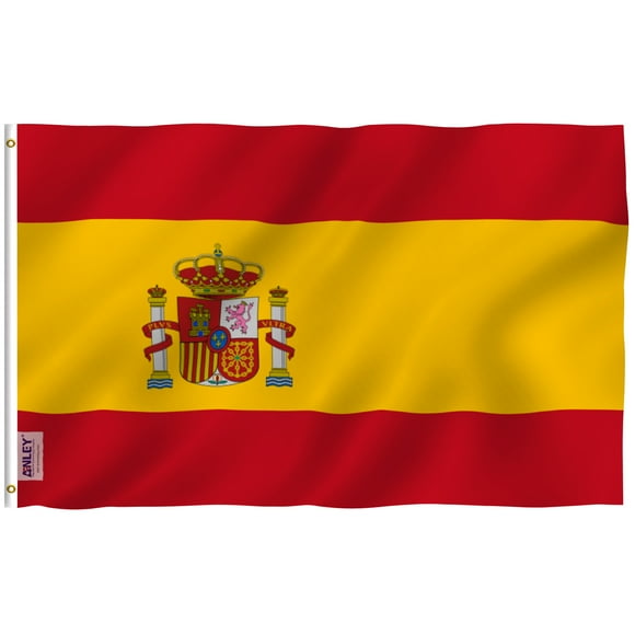 ANLEY [Fly Breeze] 3x5 Foot Spain Flag - Vivid Color and UV Fade Resistant - Canvas Header and Double Stitched - Spainish National Flags Polyester with Brass Grommets 3 X 5 Ft