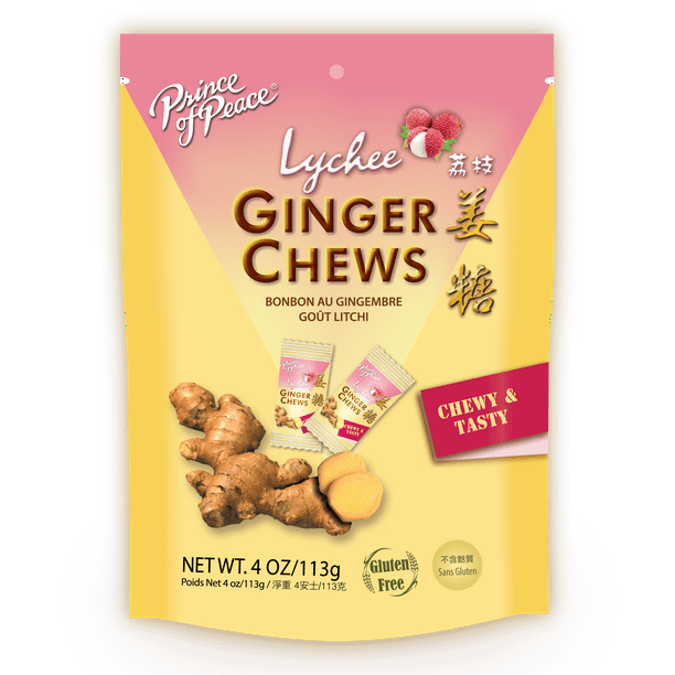 Prince of Peace Ginger Chews with Lychee, 4 oz. Candied Ginger