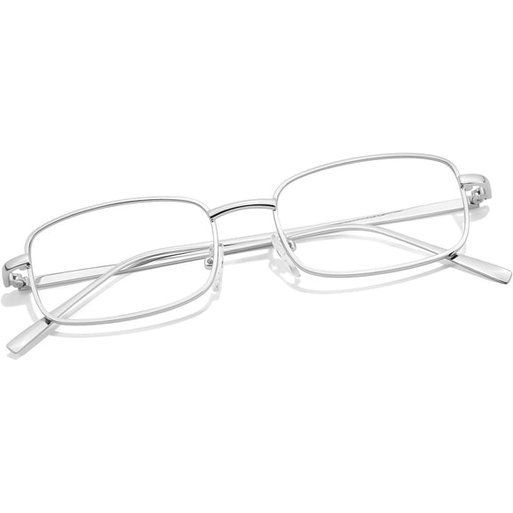 Fashion Clear Glasses Non Prescription Fake Glasses for Women Blue Light Blocking Rectangle Metal Eyeglasses Frame TB8733-V9