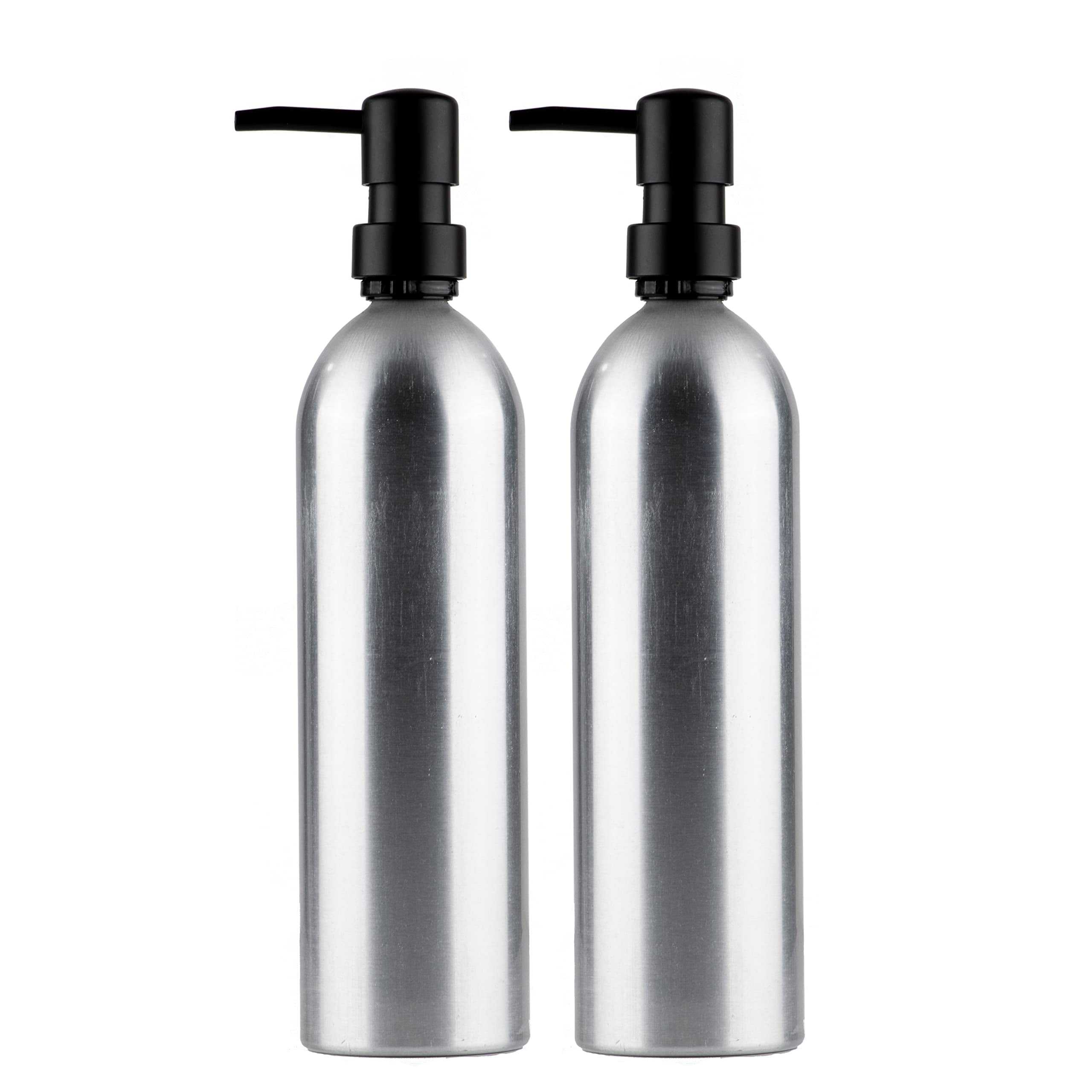 Soap Bottles or Shower Bottles Metal Pump Bottle Set Aluminum 20oz