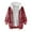 Red, variant on Womens Jackets Plaid Pattern Fleece Lined Fuzzy Full Zip Up Hooded Jackets Drawstring Hood Rib Cuffs Oversized Fit Daily Wear Hoodie Jakcet