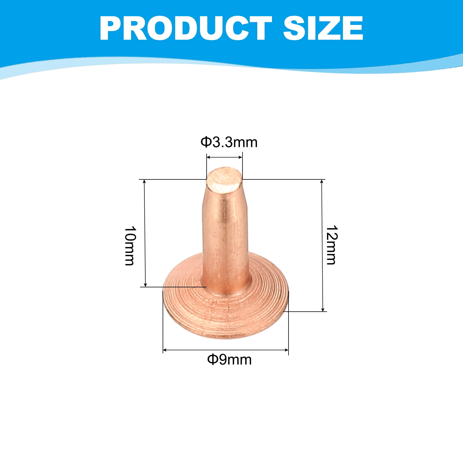 9x3.3x10mm Studs for Clothing, 100 Sets Spikes for Clothes Studs and Spikes Leather Rivets Burrs Copper Fastener Metal Screw Posts for Leather Jacket Crafting Crafts Fabric