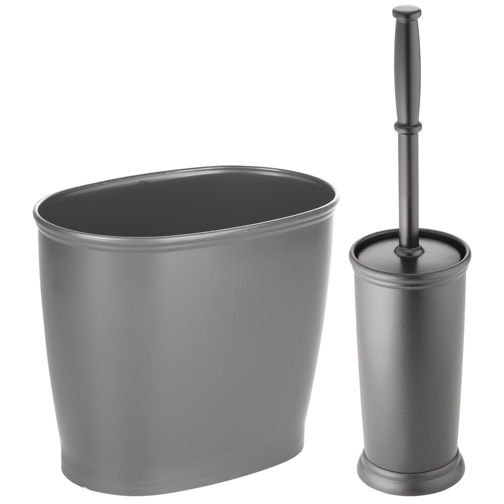 mDesign Modern Compact Freestanding Plastic Toilet Bowl Brush and Oval