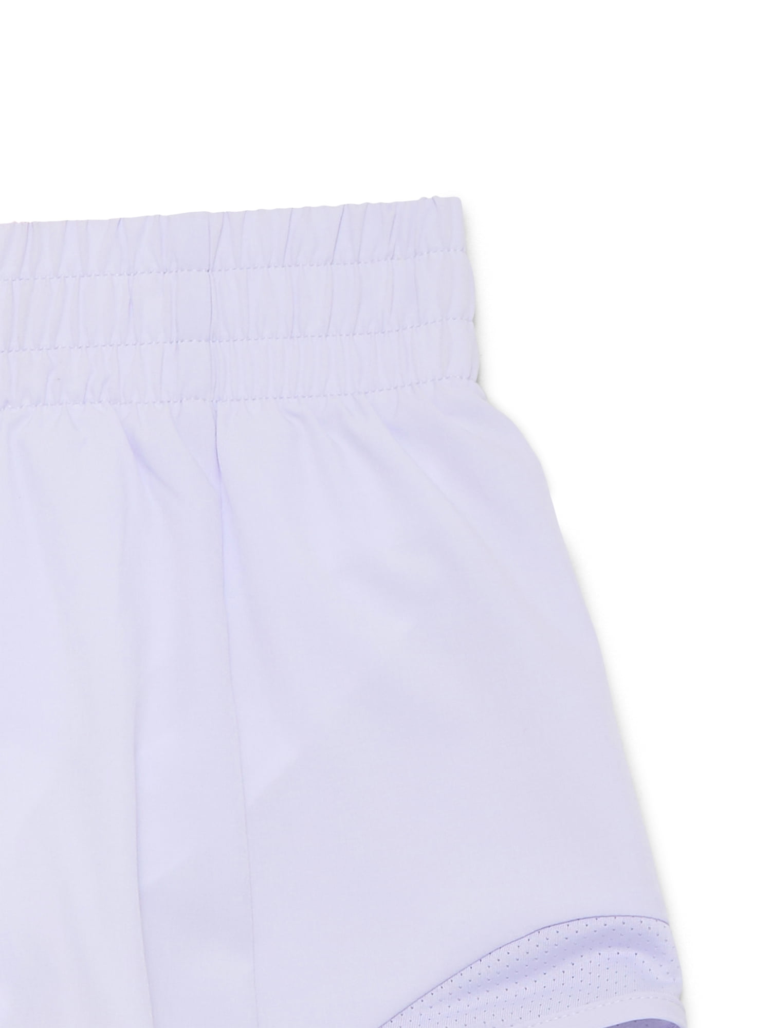 Athletic Works Girls Active Running Shorts, 2-Pack, Sizes 4-18 & Plus