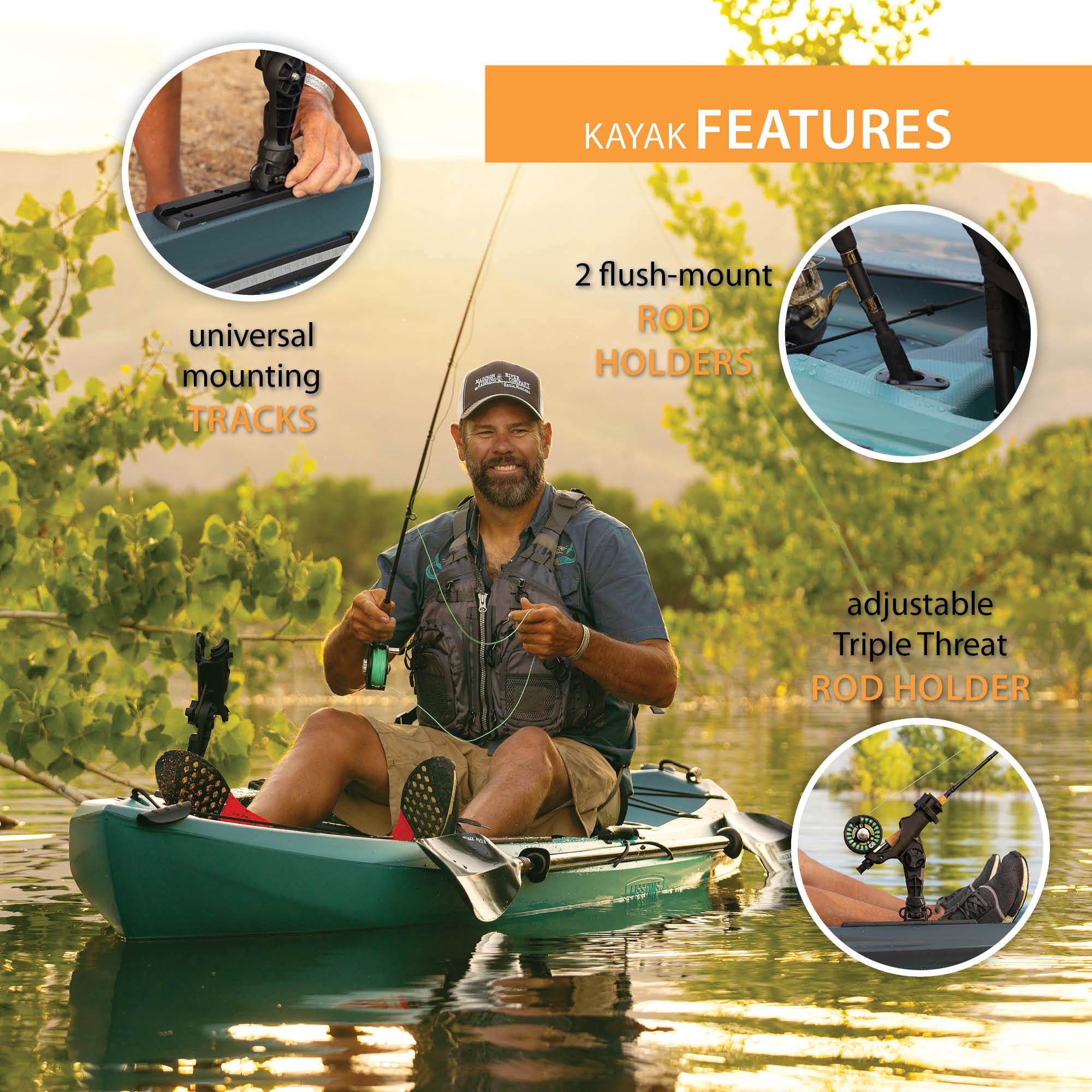 Lifetime Tamarack Pro-Comfort 10 ft 3 in Sit-On-Top Kayak, Capri Fusion (91117)